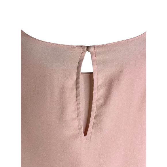 Ann Taylor Blouse Women Medium Pink Puff Ruffled Long Sleeves Classy Classic Top - Picture 6 of 10